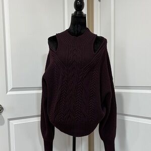 Express Plum Off-the-Shoulder Sweater